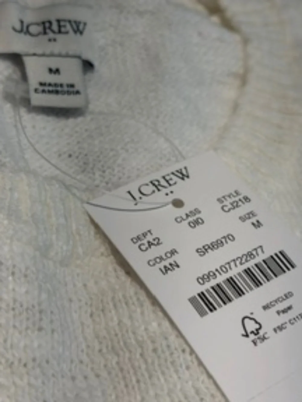 J. CREW Beach Sweater, Size M